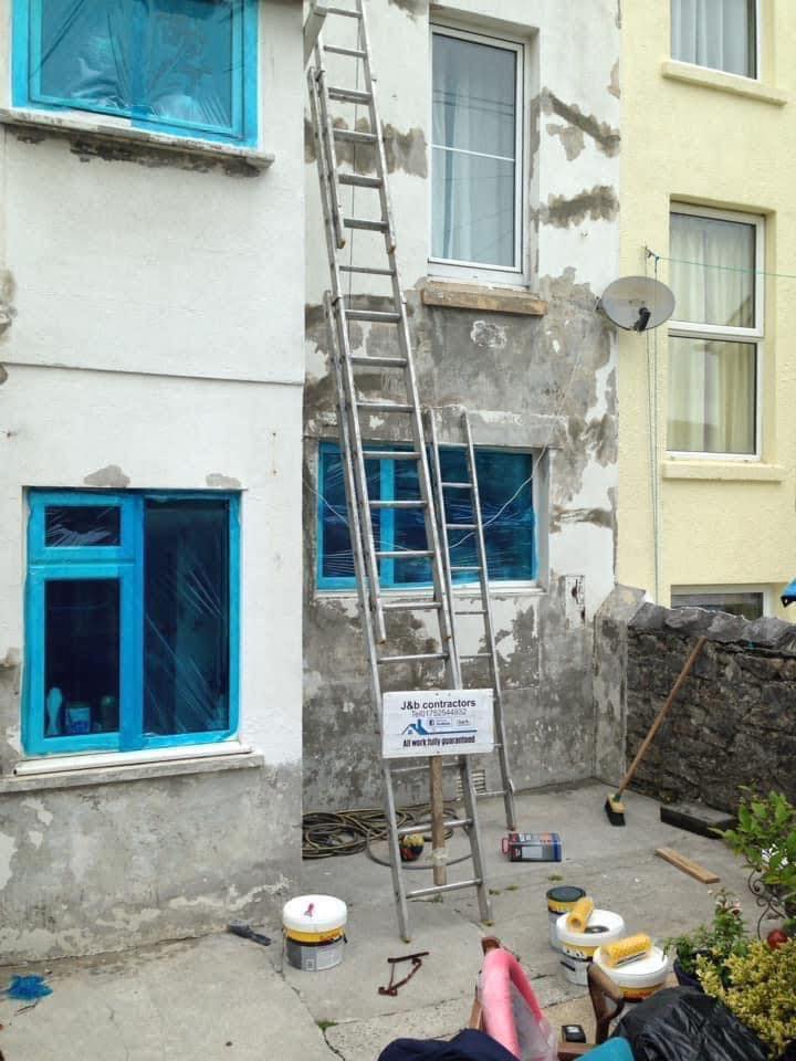 Render repair work in Plymouth