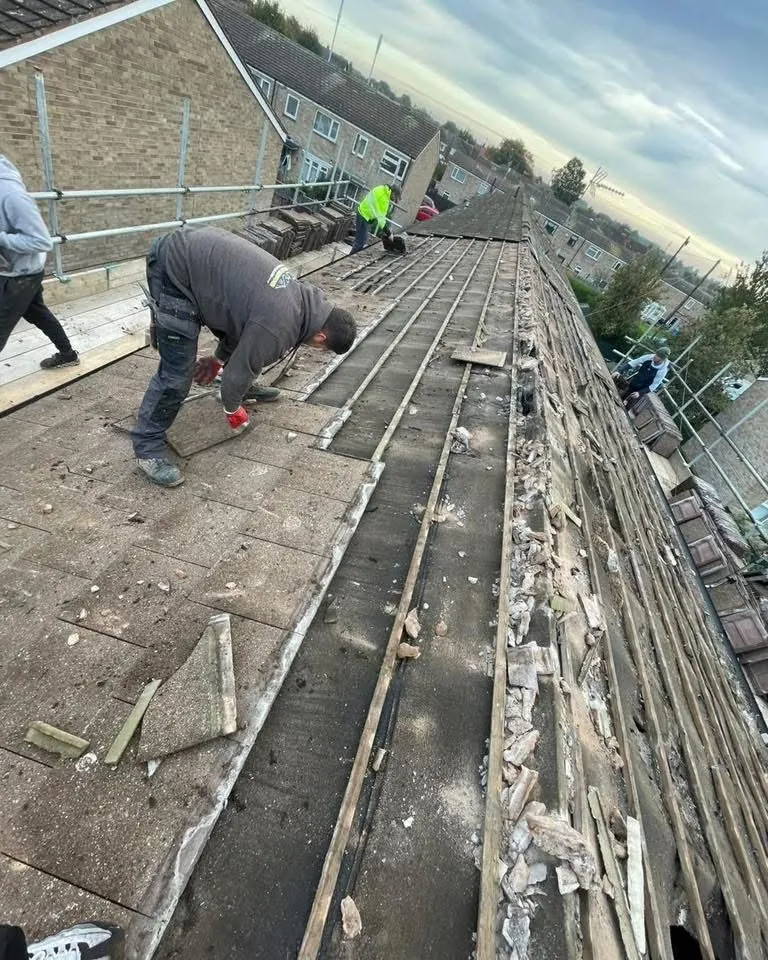 Roof strip and re-felt in progress in Plymouth